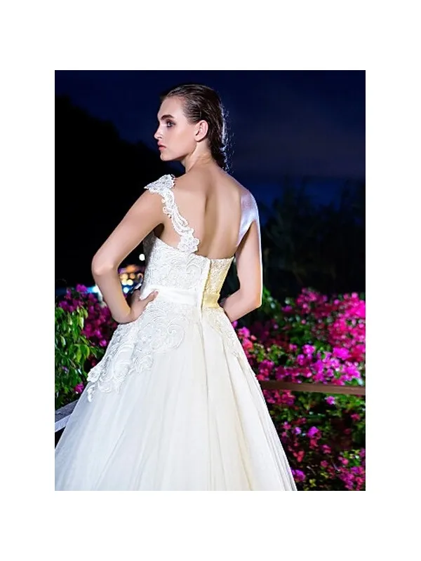 WINNIE - Abito da Sposa online monospalla di pizzo con gonna vaporosa di tulle